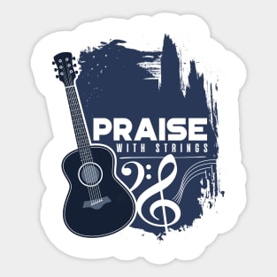 'Praise Him with Strings' Cool Music Christians Gift Sticker